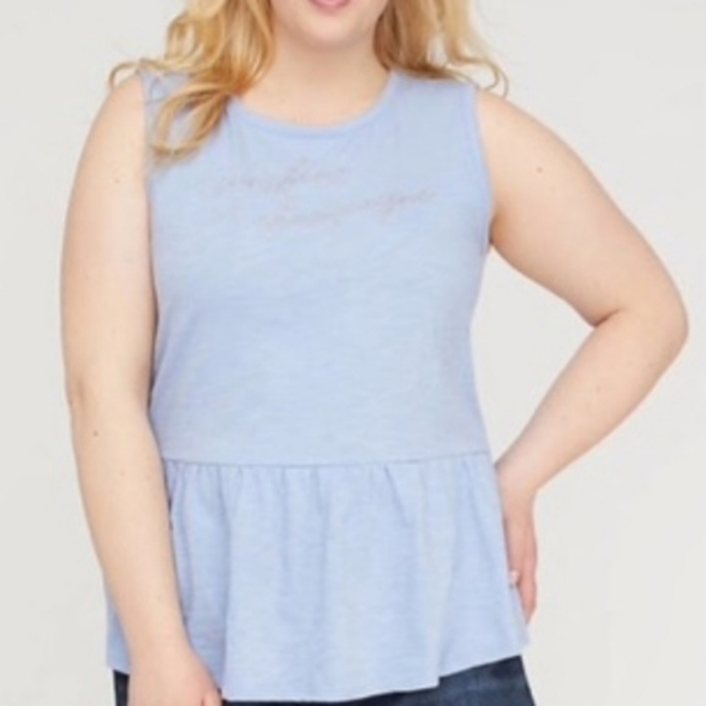 LANE Bryant Peplum Sleeveless Top 22/24 NWT - Picture 4 of 4